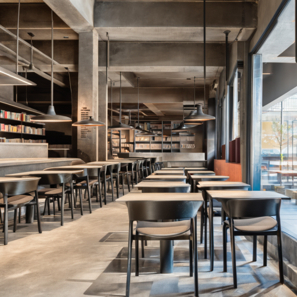 13091-2642740332-mrares,indoors,bookstore,concrete,industrial,mrares,a room with a lot of tables and chairs and a book shelf with books on it and.png